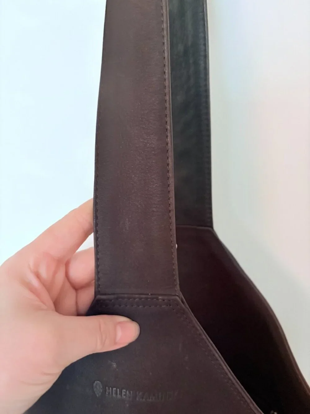 Helen Kaminski Brown Genuine Leather Oversized Shoulder Hobo Bag
